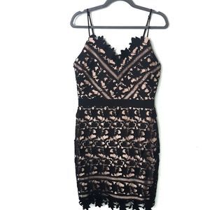 Adelyn Rae Black & Nude Whitney Lace Dress